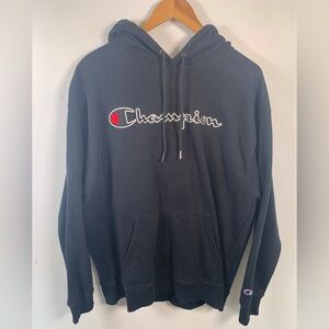 Champion Men's Black Hoodie with Logo